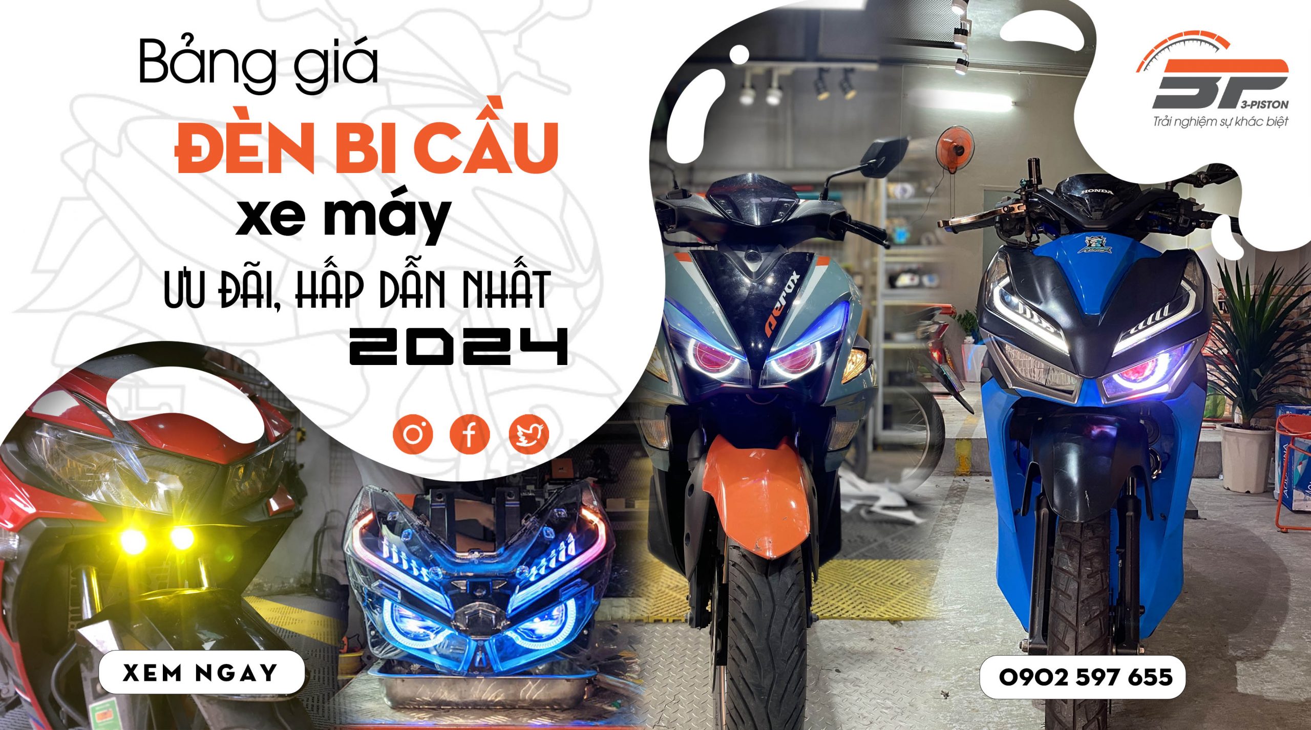 Bảng giá đèn bi cầu xe máy ưu đãi, hấp dẫn nhất 2024