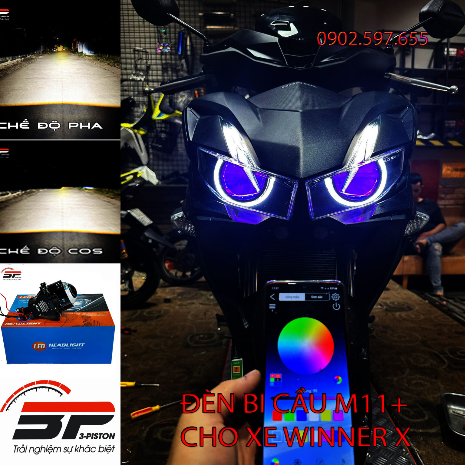 Đèn Bi Cầu Winner X - MT M11+ - Chuyên đèn Led bi cầu, trợ sáng