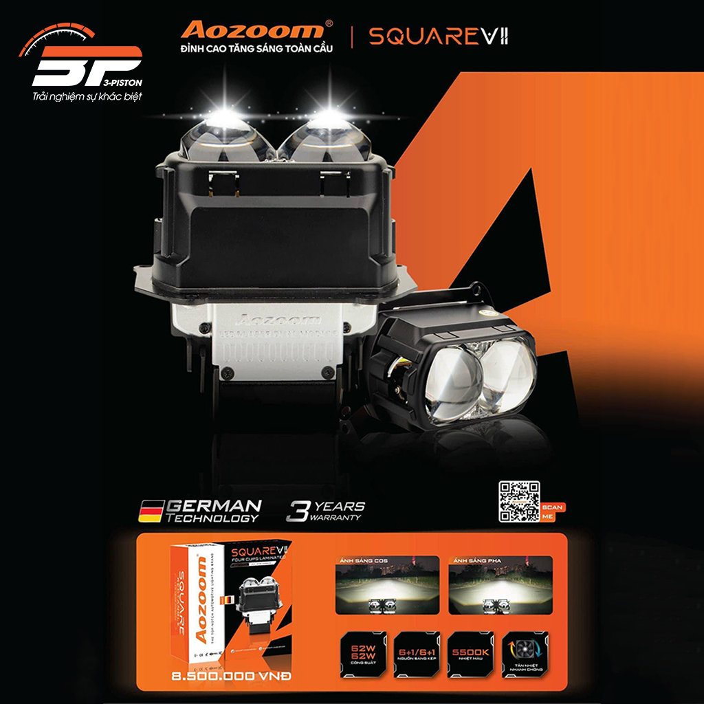 Đèn Bi Led Aozoom Square V2