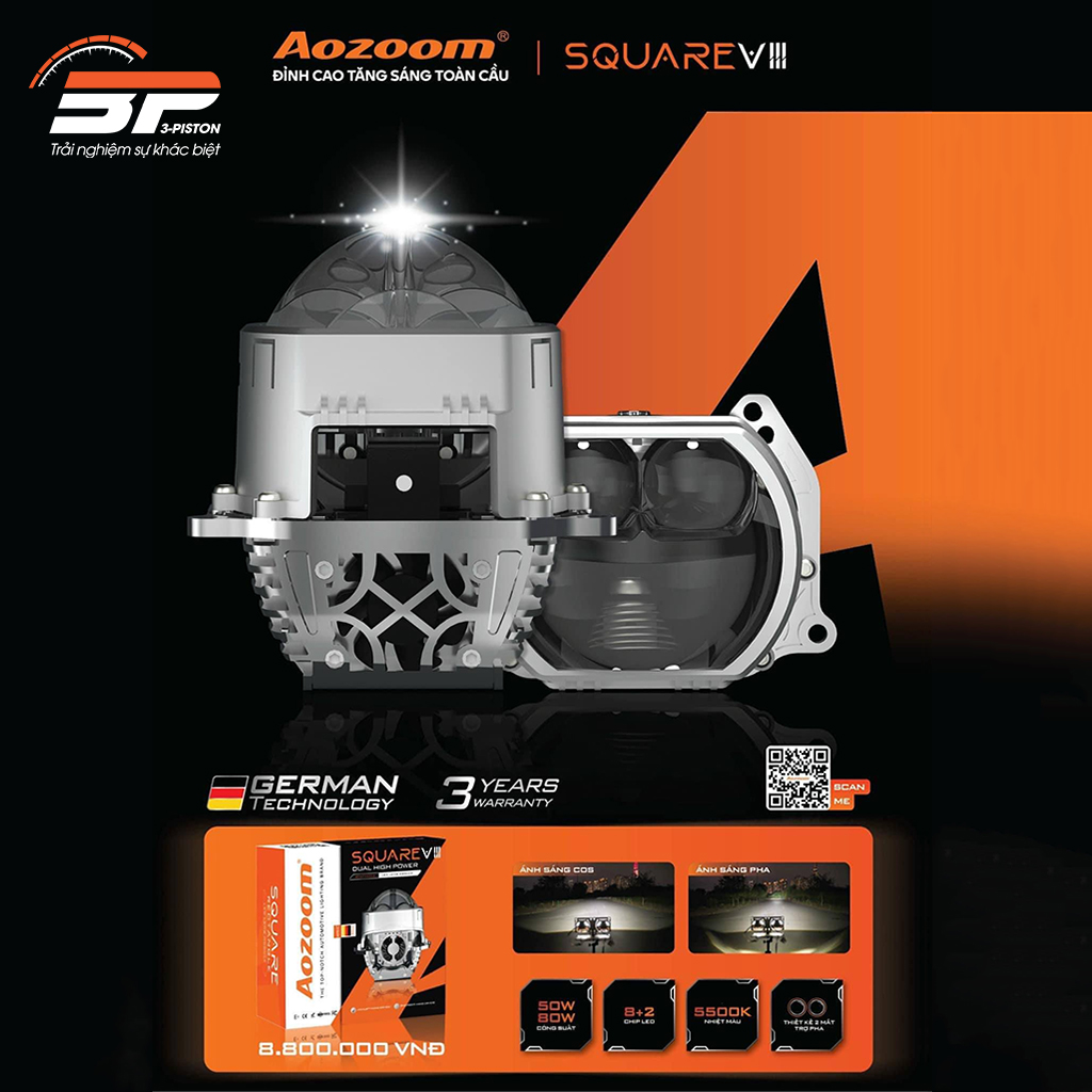 Đèn Bi Led Aozoom Square V3 14