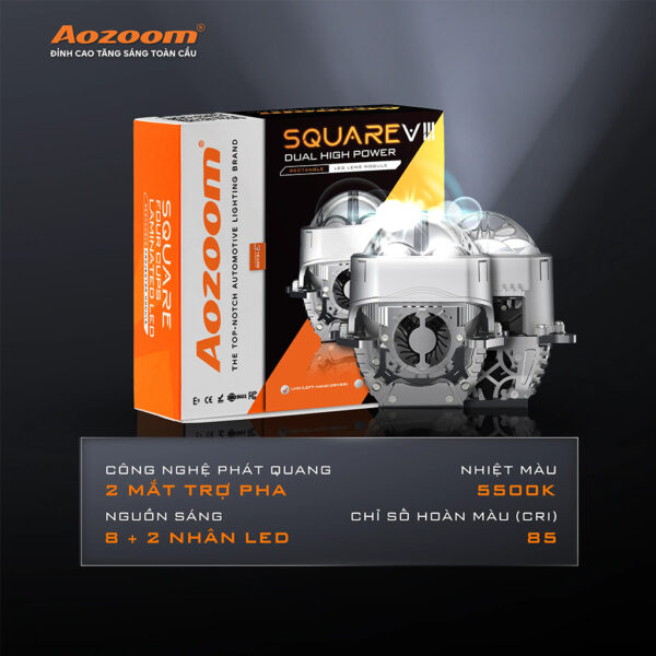 Đèn Bi Led Aozoom Square V3 14