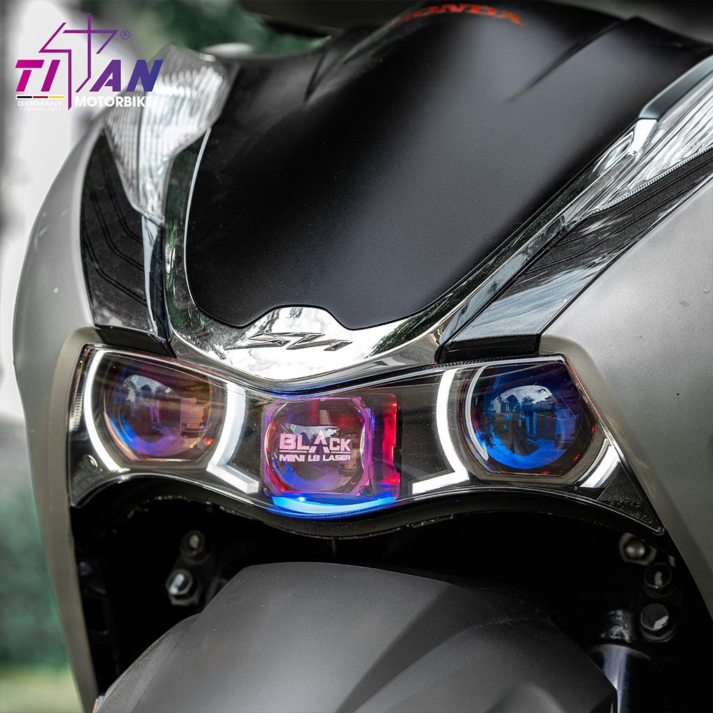 Đèn bi Laser Titan moto Black mini 1.8 10