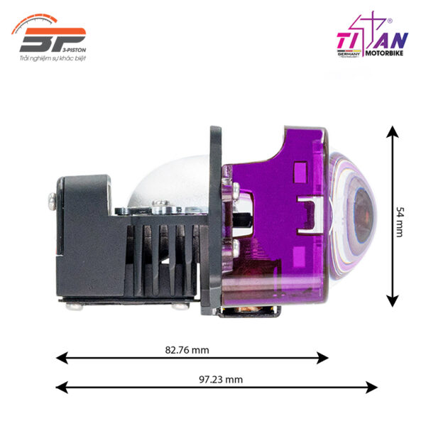 Đèn bi Led Titan Moto Black Mini  2.0 Tròn Vuông