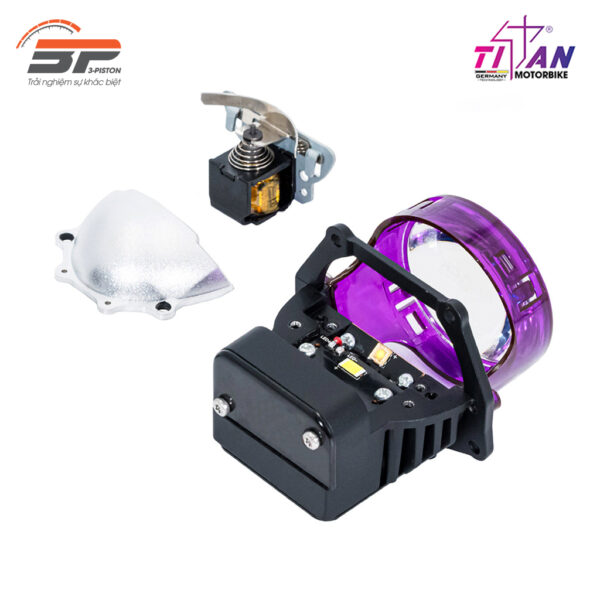 Đèn bi Led Titan Moto Black Mini  2.0 Tròn Vuông