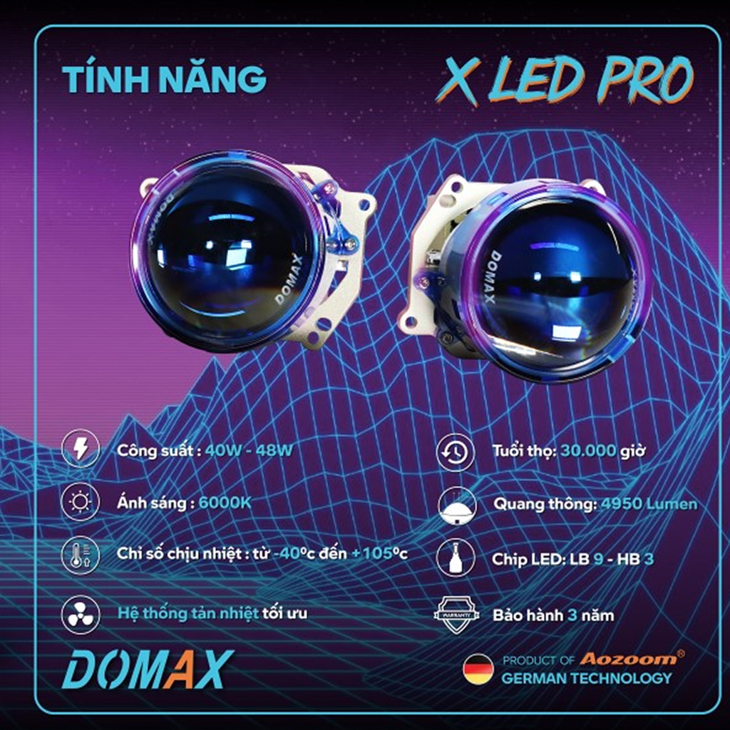 Đèn bi X Led Pro Domax Light 12