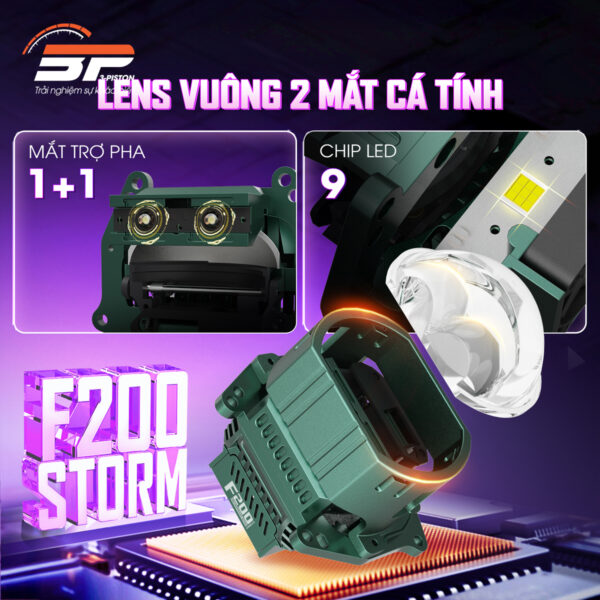Đèn bi cầu led Titan Moto F200 Storm 10